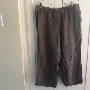 J Jill brown linen cropped pants, M.